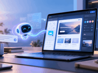 Futuristischer KI Workspace mit App Builder 2 &bull; techboys.de