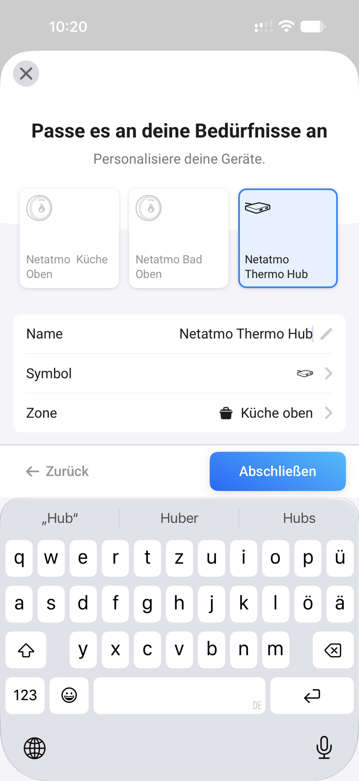 Netatmo Heizkörperthermostat Test: Endlich Matter, aber nur mit Hub Homey-Einrichtung: Netatmo Küche Oben, Netatmo Bad Oben und Netatmo Thermo Hub mit Zone