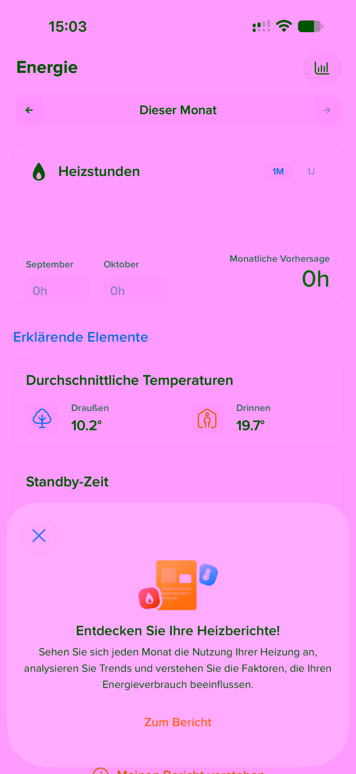 Netatmo Heizkörperthermostat Test: Endlich Matter, aber nur mit Hub Home+Control Energie-Reiter: Heizstunden für Oktober noch null, Durchschnitt drinnen 19,7 Grad