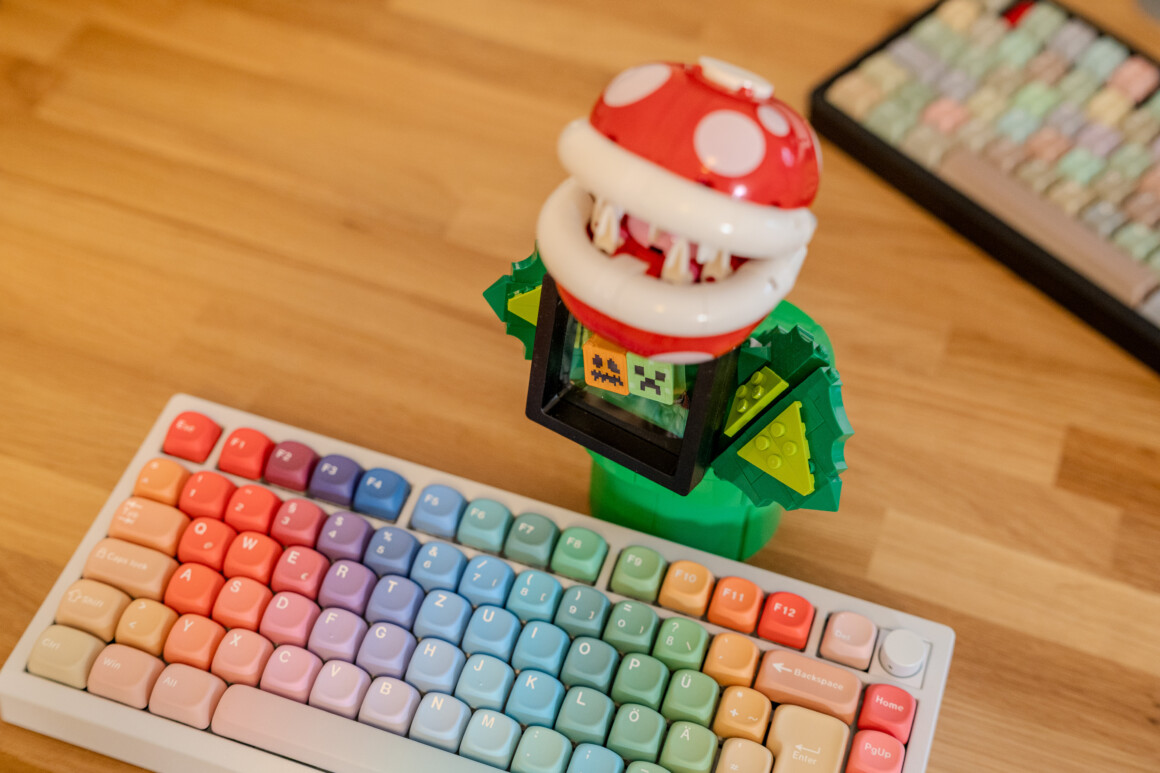 Rhapsody MOA schräg auf der Zoom75, im Hintergrund die Evo75 mit dem Morandi V2 und die Lego-Piranha-Pflanze