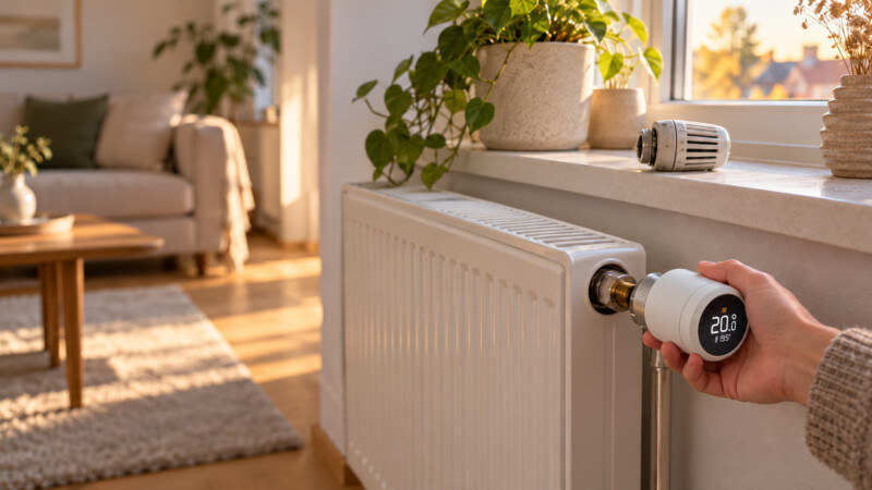 Smarte Heizkoerperthermostat Montage im Wohnzimmer &bull; techboys.de