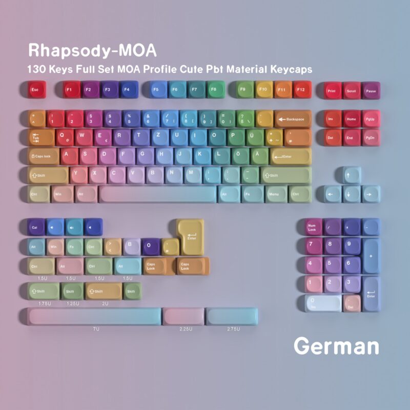 SIMPOCUBIC Rhapsody 130-Tasten PBT-Keycap-Set im MOA-Profil